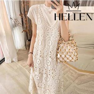 레이어드 뷔스티에 레이스 나시 원피스 반레이투