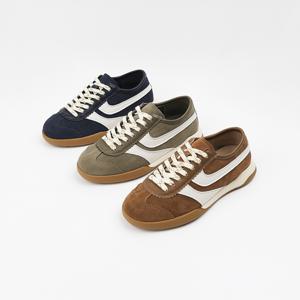 신난다슈 여성 스니커즈 운동화 3cm 플랫 단화 슈즈 소가죽 스웨이드 MRO257225