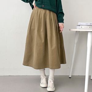 플리츠 기모 롱 스커트 /마담 미시 중년 여성 빅사이즈 40대 50대