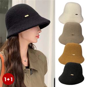 [1+1] 카푸치 울 니트 버킷햇 데일리 모자