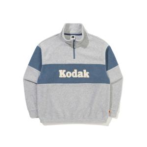 컬러블럭 마이크로플리스 반집업 맨투맨 MELANGE GREY