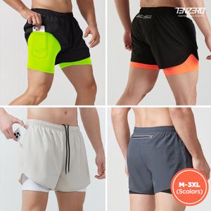 남녀공용 런닝숏츠 3부 반바지레깅스 속바지일체형 짐웨어 마라톤