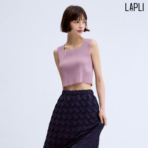 [최초가 69000원] 스퀘어 네크라인 크롭 슬리브리스 티셔츠_LPTSM123004