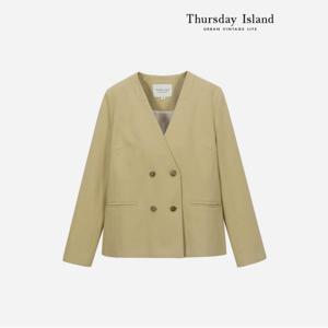 [정상가-299000원][Thursday Island] 노카라 더블 자켓(T236MJK531W)