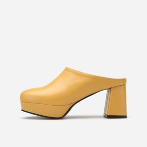 [★선미 착용] 라운드 토 가보시 슬리퍼 뮬 412223010 (7cm/3colors)