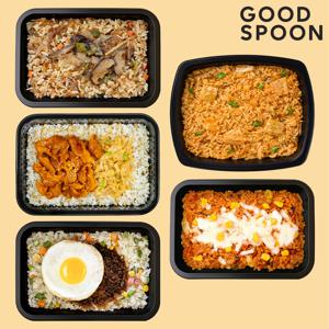 굿스푼 저당 볶음밥도시락 5종 5팩 (김치/짜장/제육/고추잡채/치즈닭갈비)