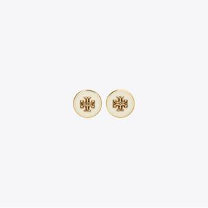 [공식][25FW] 아이콘 에나멜 스터드 이어링 - 토리 골드 / 뉴 아이보리