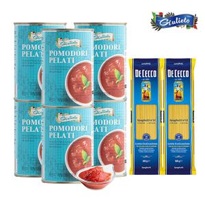 줄리에토 토마토홀 400g 6개+데체코 스파게티 500g 2개