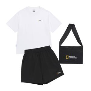 N262UPB900 반팔 반바지 미니백 3PCS 세트 WHITE