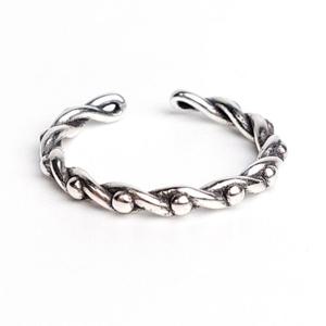 [브리치] 리즈타라 / 실버 925 꼬임 미니 볼 반지  남자 여자 실반지