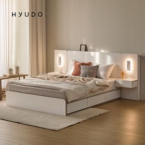 그림의 선유 자작나무 엣지 LED 3단서랍 수납침대 프레임 SS/Q