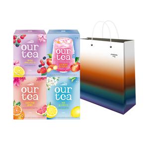 아워티 4p 베스트 4종 SET오렌지,레몬,베리썸,납작복숭아+쇼핑백