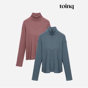 [toinq] 스트라이프 터틀넥 티셔츠(T239MTS903W)