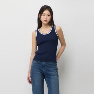 [본사] [Online Exclusive] 앞 자수 슬리브리스 니트_SAKP80631NY