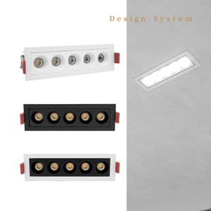 디자인시스템 DS LED 사각 멀티매입등 COB 5구 10W 사각 다운라이트 매립등