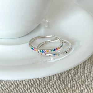 [브리치]  / 실버925 컬러풀 큐빅 실반지 데일리 은반지