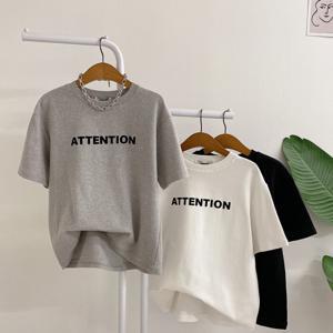 [브리치] 허니제이 / 릿틈 피치기모 벨벳 레터링 반팔 티셔츠(3color)