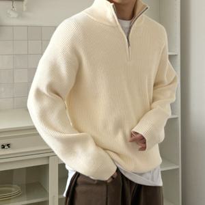 [브리치] 클라쓰업 /  6컬러 네트 남자 네즈 반집업 모달 폴라 무지 긴팔 니트 티