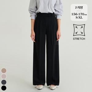 [브리치]  / (올데이슬랙스1탄) 링클프리 투핀턱 밴딩 스판 슬랙스 4컬러