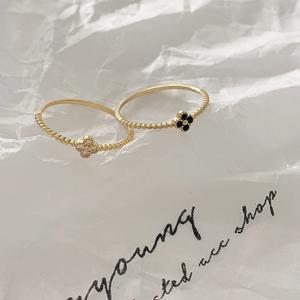 [브리치]  / 실버925 18k 미니 큐빅 데일리 실반지 2컬러