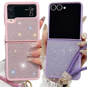 갤럭시Z플립7 FE 6 5 4 3 제트지 크리스탈큐빅 핸드스트랩케이스