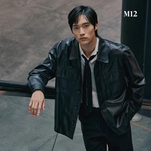 M12 남성 브리티쉬 램스킨 블레이저 가죽자켓