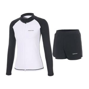 [하프클럽]  여성 래쉬가드집업 AQAWJP23001+레이어드 스윔 보드숏 BK세트