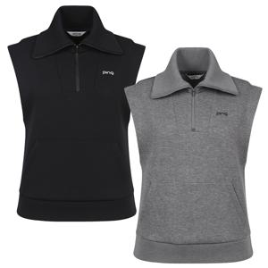 여성 카라 반집업 민소매 티셔츠 121C3TR092