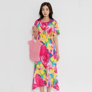 [최초가 208000원] 썸머플라워 트임A라인 드레스 (AHMPDF06)-HP