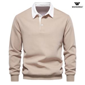 남성 긴팔 배색 카라 티셔츠 봄 가을 맨투맨 WI050T