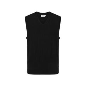 니트 조끼 브이넥 베스트 블랙