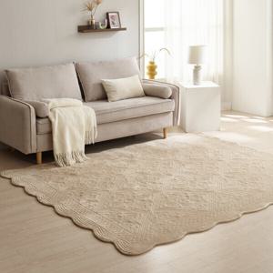 히트 웜 푹신한 장모 플란넬 목화솜 95% 자수 극세사 카페트 러그 (대형~점보특대형)