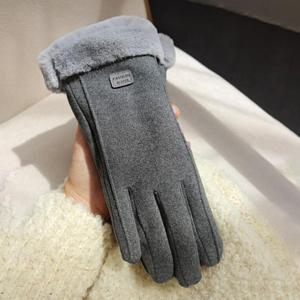 스마트폰터치 스웨이드 겨울 여성장갑 기모 방한 털장갑 IY-GVW25