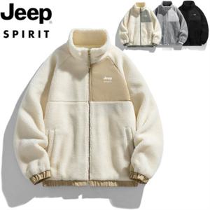지프 JEEP SPIRIT 가을 겨울 기모 도톰 자켓 커플 캐주얼 폴라폴리스 하이넥 야상 박시 방풍 코트