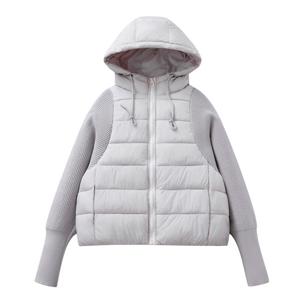 경량 여성 니트패딩 후드집업 퀼팅 숏패딩