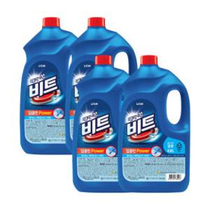 비트 딥클린파워 액체세탁세제 일반/드럼 겸용 용기 4L x 4개