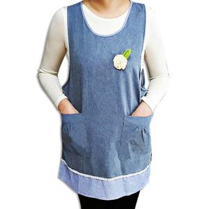 코사지 앞치마 원피스 교사 원피스형 앞치마 어린이집 유치원 선생님 교사 원피스앞치마 여름 앞치마