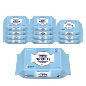 크리넥스 마이비데 클린케어 46매 12팩 화장실 물티슈