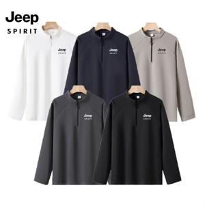 JEEP SPIRIT 지프 남성 라운드 컬라 반지퍼 통기성 와이드 핏 맨투맨
