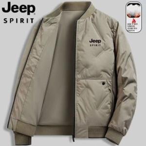 JEEP Spirit 2025 신상 패딩 남성 쇼트 겨울 얇은 보온 패션 멋스러운 야구 점퍼 트렌드+ 면 양말