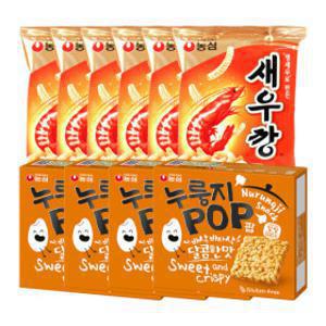농심 누룽지팝 142g 4개+ 새우깡 90g 6개