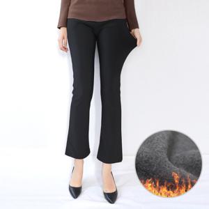 여성 겨울 기모 나팔바지 2XL 빅사이즈 슬림 부츠컷 슬랙스 밴딩팬츠 스판 정장바지 일상복