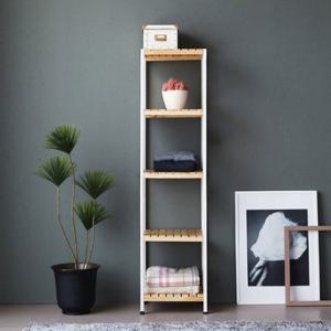 인테리어 다용도 원목 철제 5단 수납 선반 조립 진열대 시스템 책장 수납함