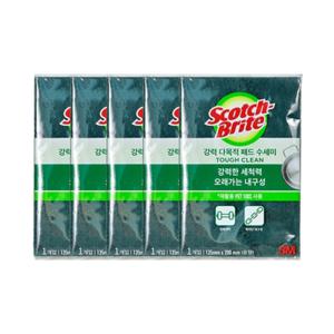 3M 강력 다목적 패드 수세미 (중형) 5매 13.5cm x 20cm 주방 설겆이 다목적 AL-270