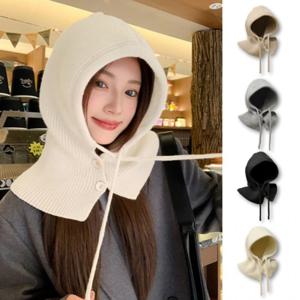 (1+1) 겨울 후드 바라클라바 넥워머 니트모자 방한 모자