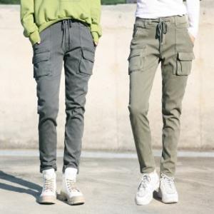 동대문스타일 여자 기모 카고바지 아웃포켓 융기모 일자핏 카고팬츠 SJ114