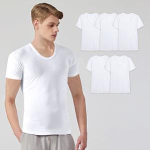 기간한정 남성 U넥 반팔 런닝 5매