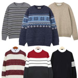 빅사이즈 남성  라운드 니트  남자옷 스웨터 남자 봄 가을 겨울 이너티 니트티