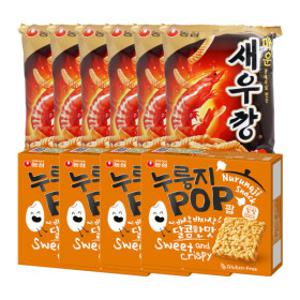 농심 누룽지팝 142g 4개+ 매운 새우깡 90g 6개