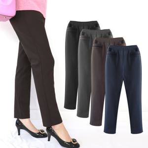 중년여성 빅사이즈 겨울 기모바지 일상복 50대 엄마 정장바지 60대 외출복 밴딩팬츠